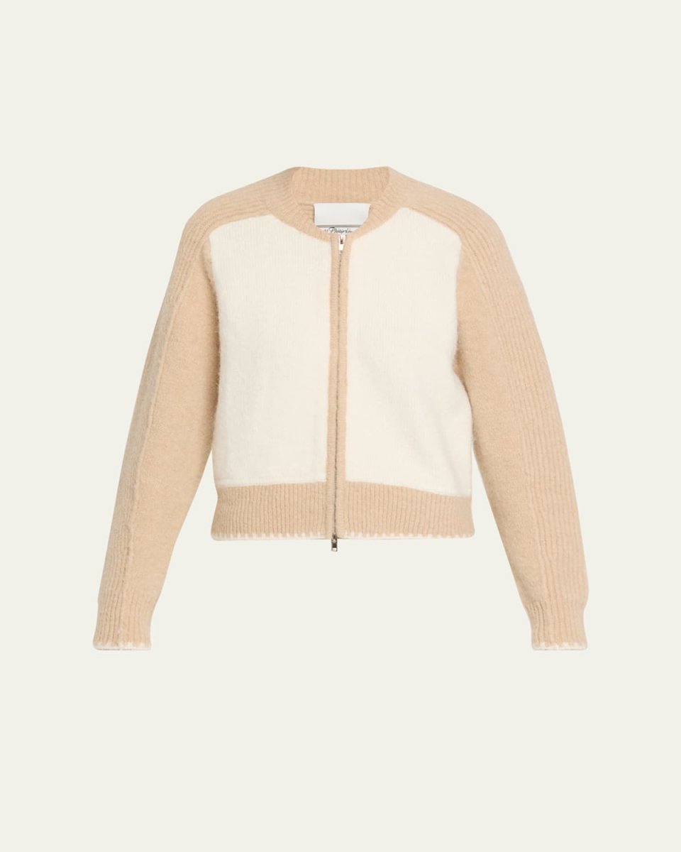 Zip Wool-Blend Cardigan